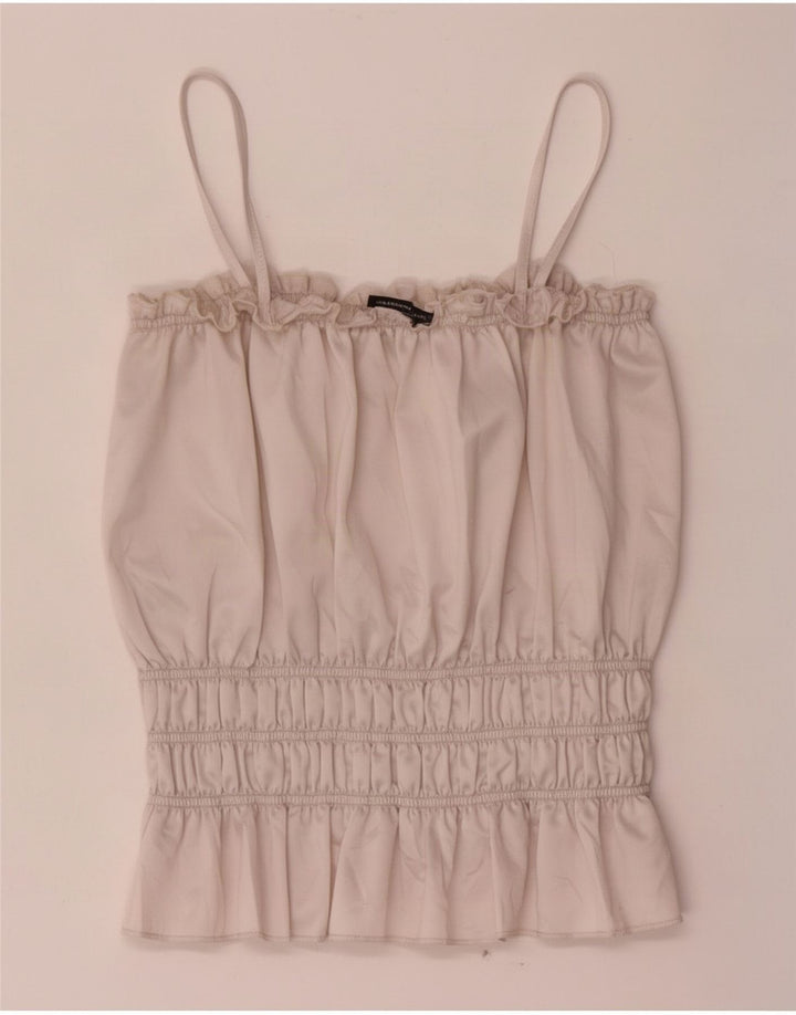 Zara Womens Crop Cami Top UK 12 Medium Beige Polyester