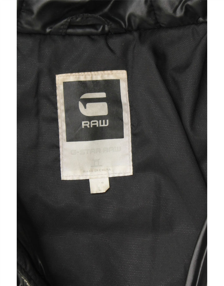 G-STAR Γυναικείο μπουφάν με κουκούλα UK 16 μεγάλο μαύρο πολυαμίδιο