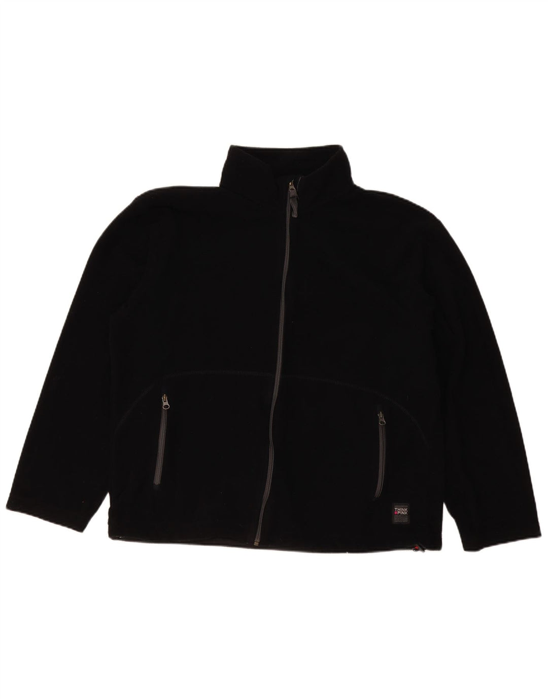 Think Pink Womens Fleece Jacket UK 20 2XL Black Polyester
