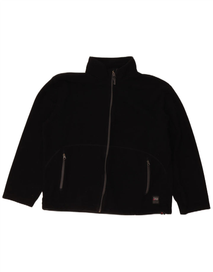Think Pink Womens Fleece Jacket UK 20 2XL Black Polyester