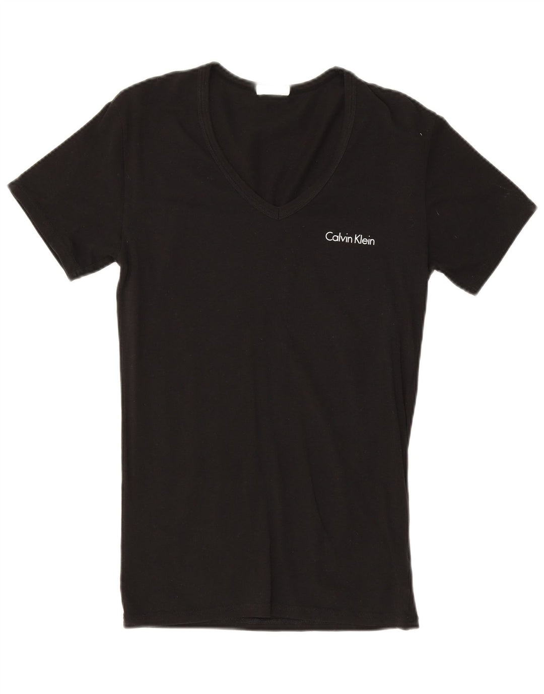 Γυναικείο T-Shirt Calvin Klein Top UK 10 Small μαύρο βαμβακερό