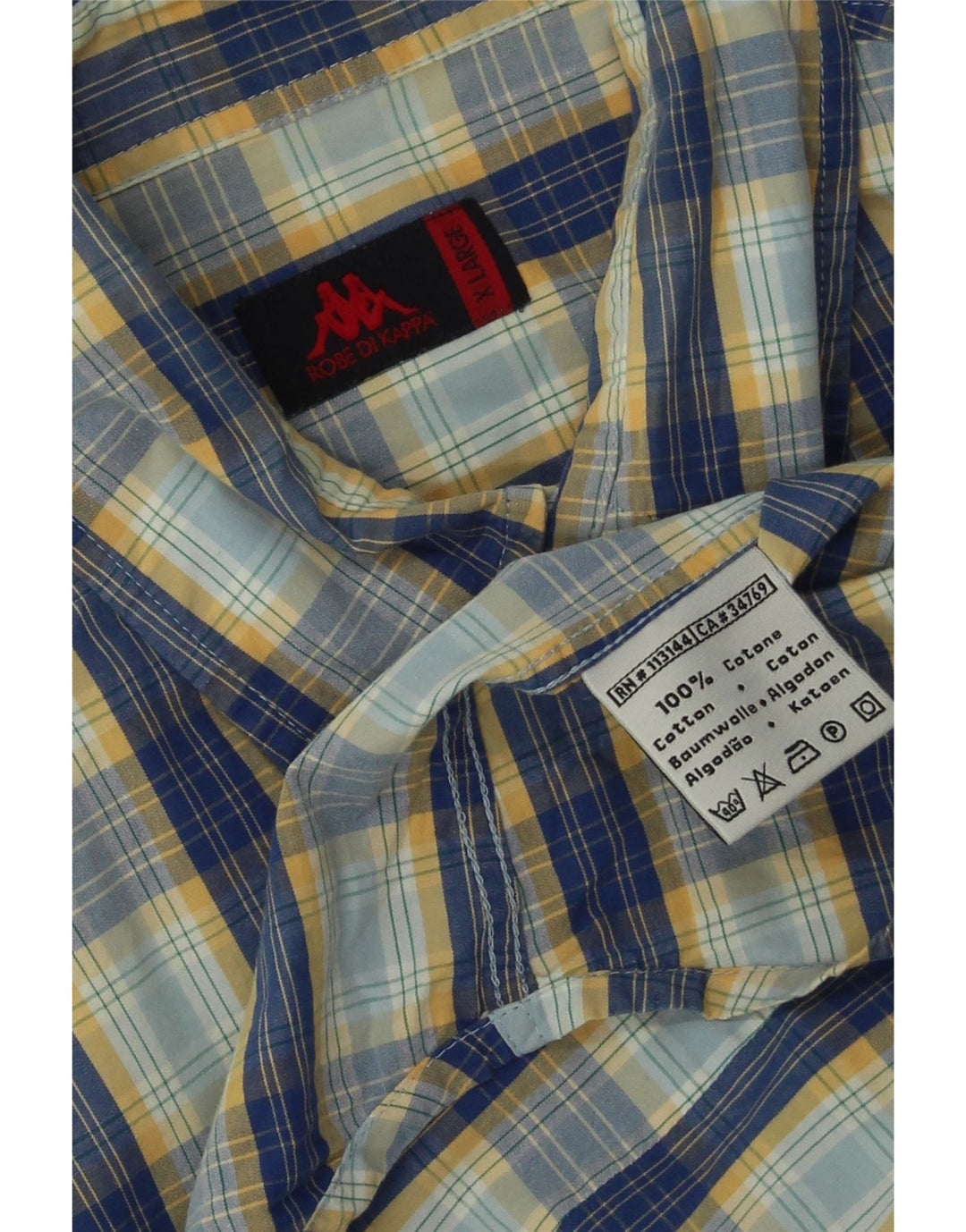 Ανδρικό πουκάμισο Kappa XL Blue Check Cotton