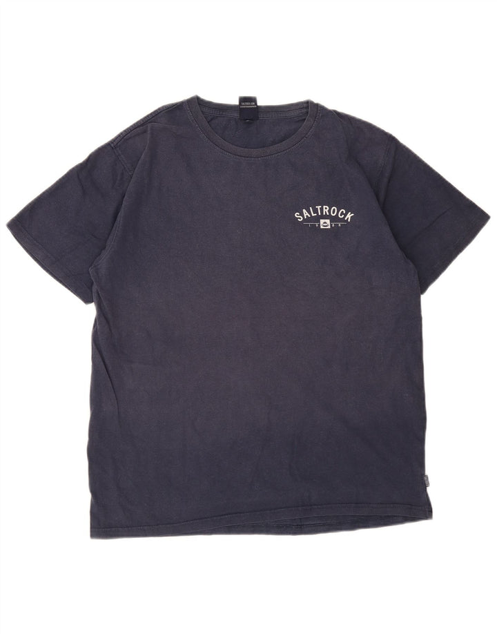 Ανδρικό γραφικό T-Shirt Saltrock Top από μεσαίο μπλε ναυτικό βαμβακερό