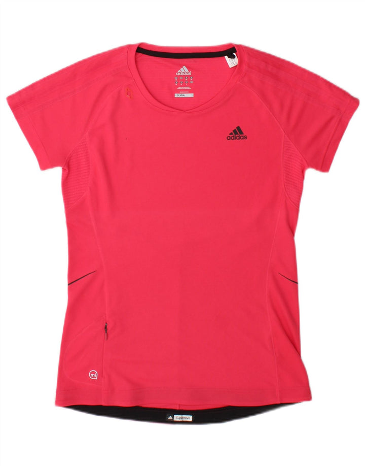 Adidas Γυναικείο T-Shirt Climacool Top UK 12 Medium Pink