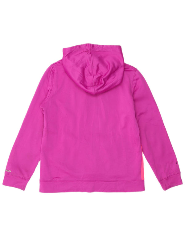Under Armour Girls Graphic Hoodie Jumper 11-12 Years Large Pink