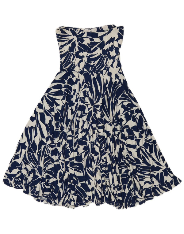 Γυναικείο στράπλες φόρεμα MINT VELVET UK 8 Small Blue Floral Viscose