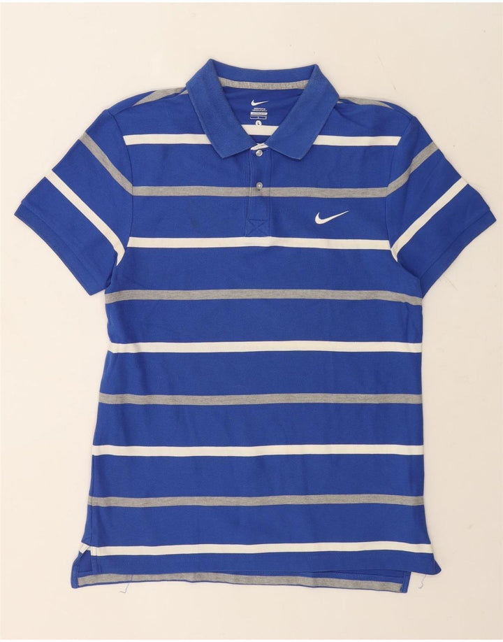 Ανδρικό πουκάμισο πόλο της NIKE, μεγάλο μπλε ριγέ βαμβακερό