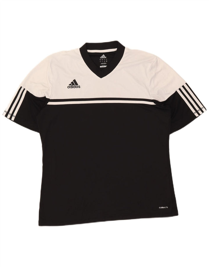 Adidas Ανδρικό T-Shirt Climalite Top Large Black Colourblock Πολυεστέρας