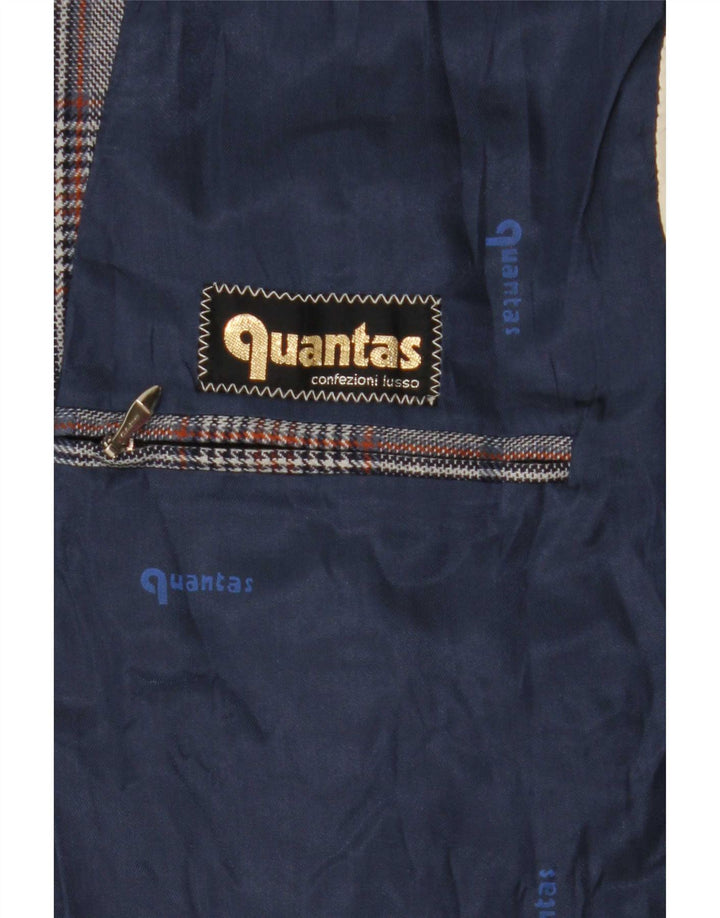 Quantas Γυναικείο σακάκι Longline Blazer UK 14 Medium Blue Houndstooth