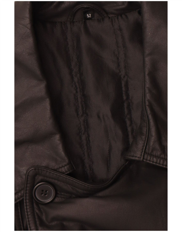 WESTBURY Ανδρική δερμάτινη καμπαρντίνα IT 52 XL Μαύρο Δερμάτινο