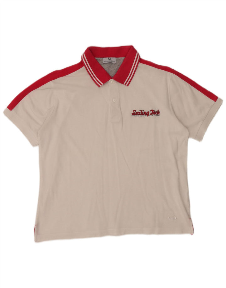 SERGIO TACCHINI Ανδρικό πουκάμισο πόλο σε μεγάλο λευκό χρώμα, βαμβακερό