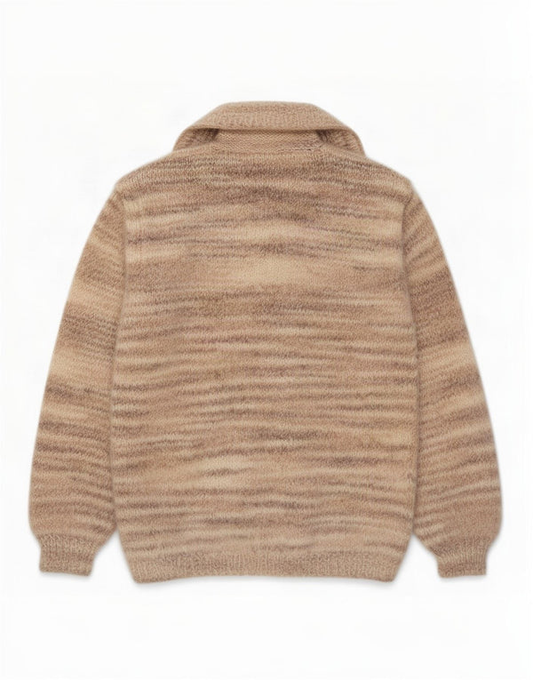 Vintage Γυναικεία Ζακέτα UK 14 Medium Beige ριγέ