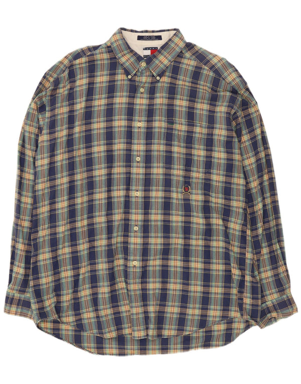Ανδρικό πουκάμισο Tommy Hilfiger XL Blue Check Cotton
