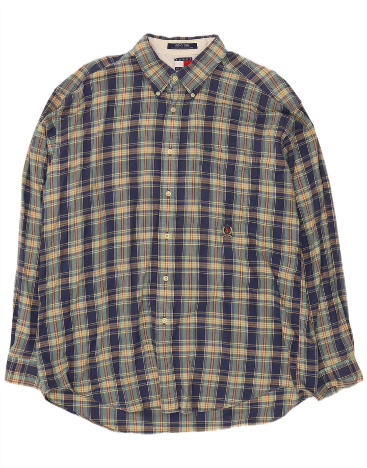 Ανδρικό πουκάμισο Tommy Hilfiger XL Blue Check Cotton