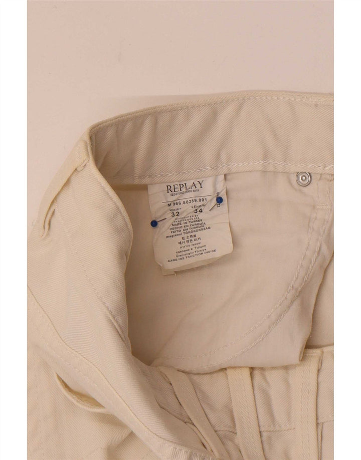 Replay Ανδρικό Jeto Straight Jeans W32 L31 Λευκό βαμβακερό