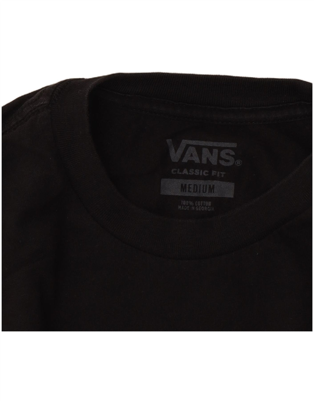 Ανδρικό Vans Κλασική Εφαρμογή Γραφικό Τοπ μακρυμάνικο μεσαίο μαύρο βαμβακερό