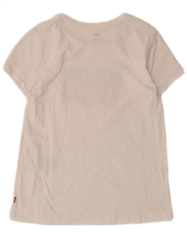 Γυναικείο γραφικό μπλουζάκι Levi's Top UK 12 μεσαίο λευκό βαμβακερό