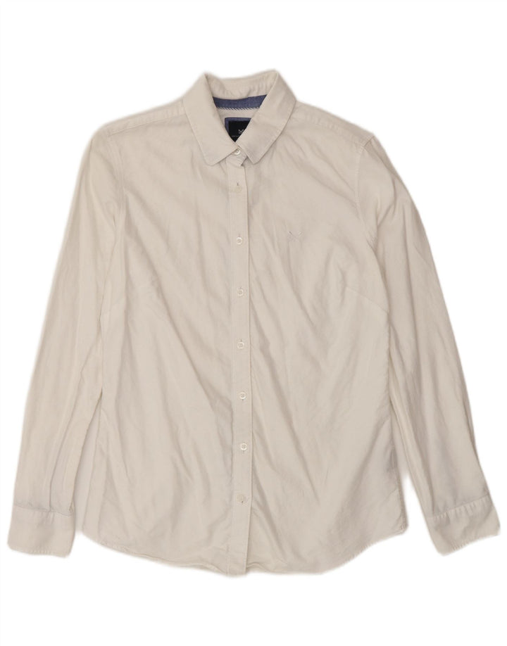 CREW CLOTHING Γυναικείο πουκάμισο Classic Fit UK 8 Μικρό λευκό βαμβακερό
