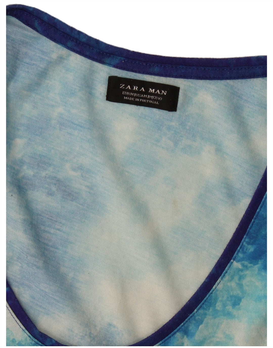 Ανδρικό γραφικό γιλέκο Zara Top Medium Blue Colourblock
