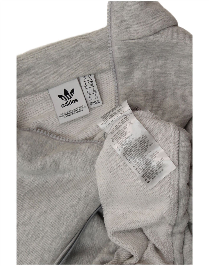 Γυναικείο γραφικό φούτερ ADIDAS Oversized Crop Jumper UK 10 Small Grey