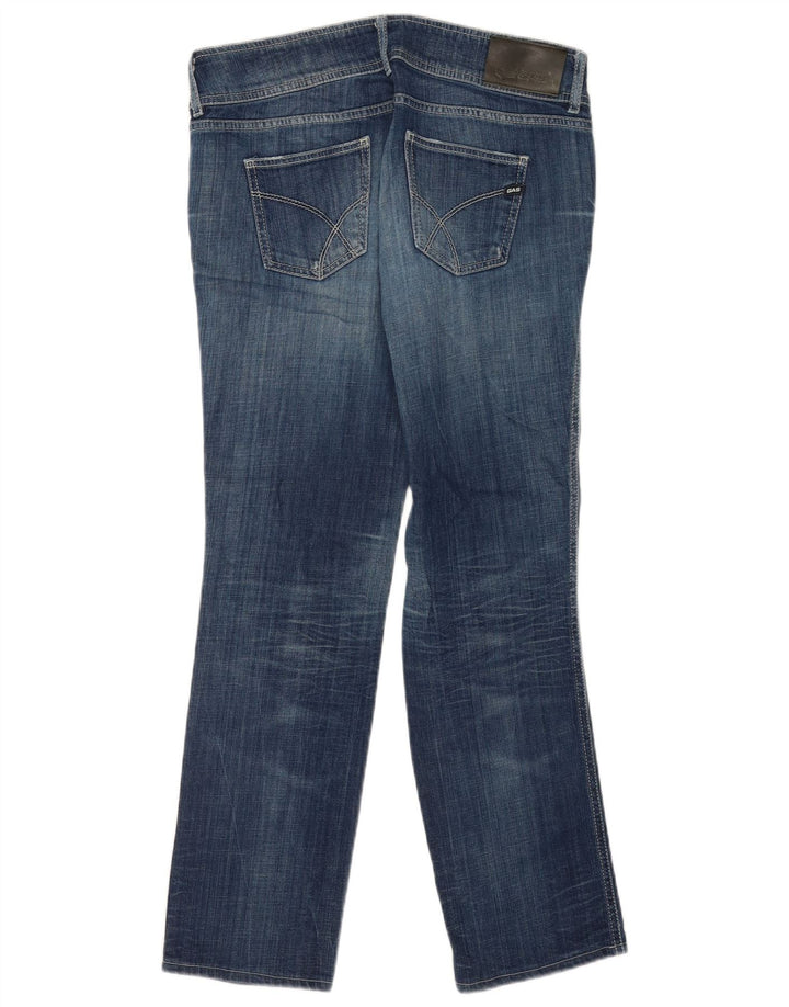 Gas Womens Distressed Straight Jeans W32 L30 Blue Cotton