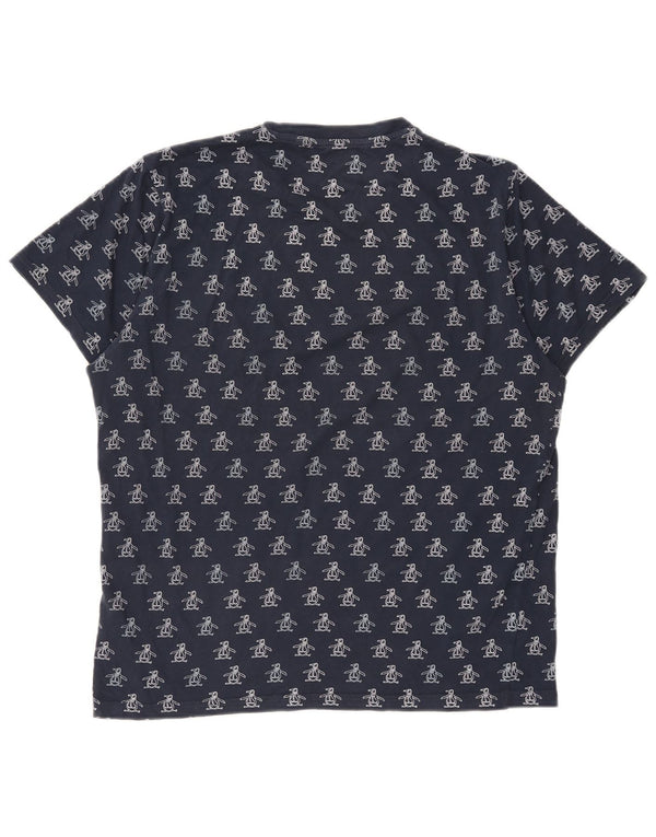 Ανδρικό γραφικό T-shirt Penguin Top Large Navy Blue από βαμβάκι