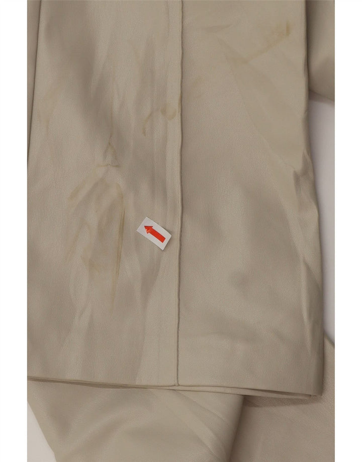 ZARA Γυναικείο παντελόνι μποτάκι από συνθετικό δέρμα μικρό W26 L26 μπεζ πολυαμίδιο