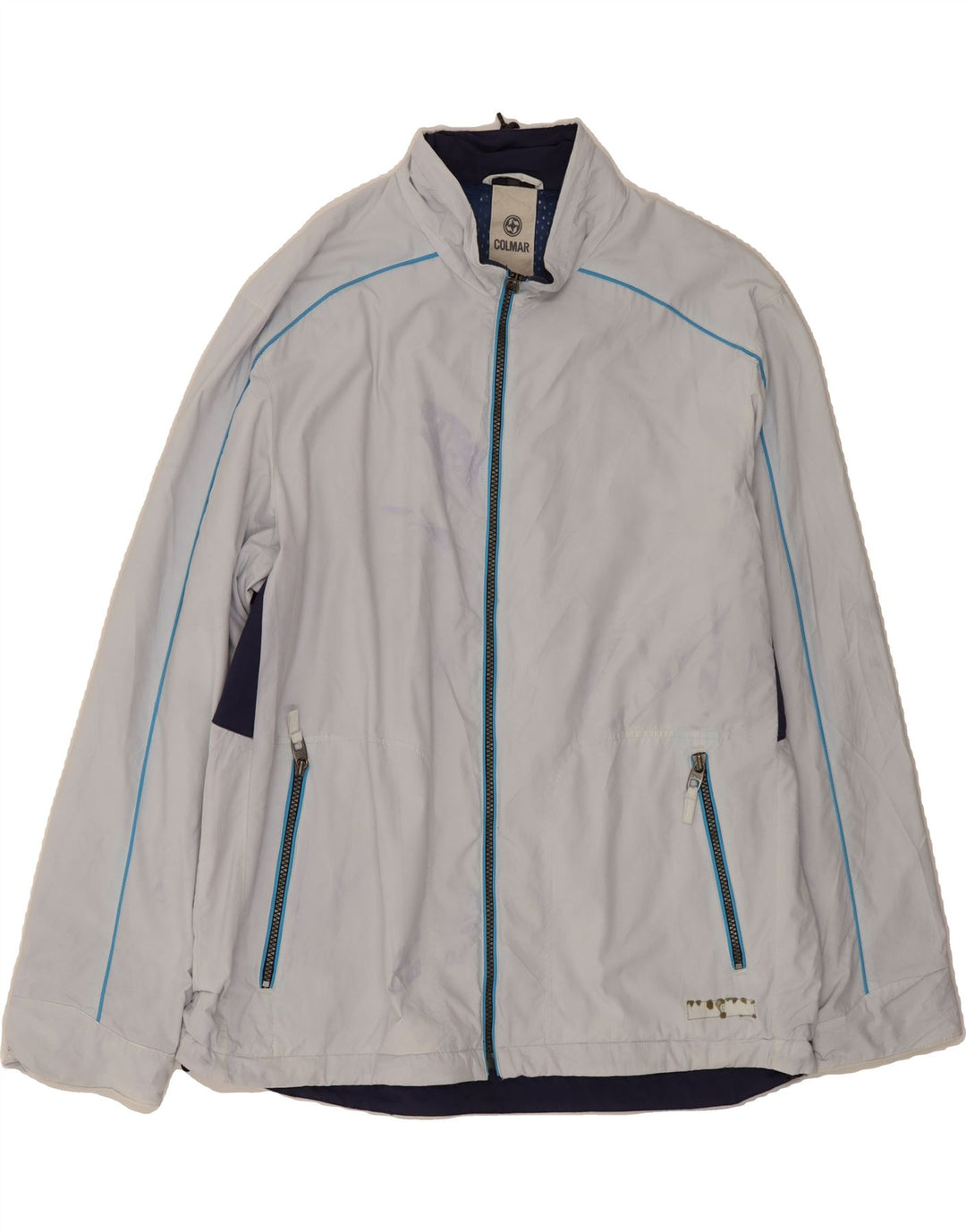 COLMAR Womens Tracksuit Top Jacket EU 46 2XL Blue Colourblock Polyamide Vintage Colmar and Second-Hand Colmar from Messina Hembry 