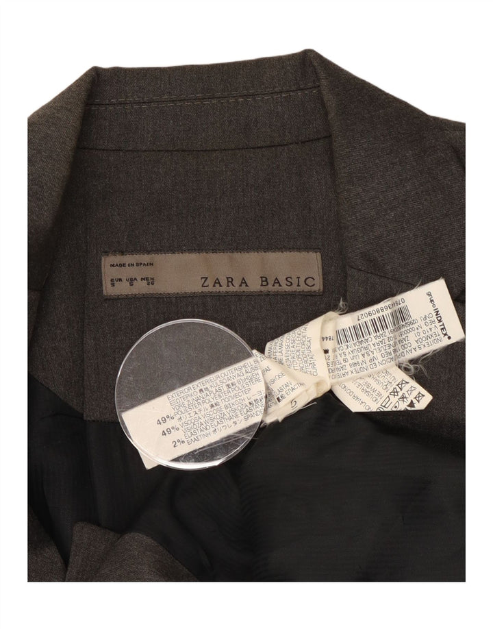 Zara Γυναικείο σακάκι 1 κουμπιού σακάκι UK 10 Small Grey Polyester