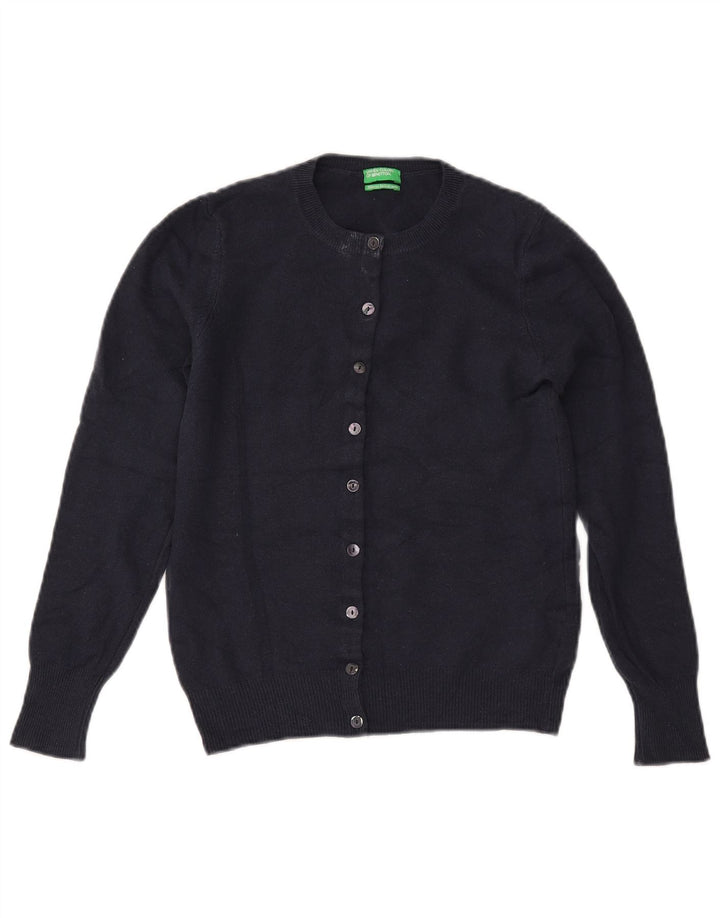 BENETTON Γυναικεία ζακέτα Crop UK 6 XS Navy Blue Merino Wool