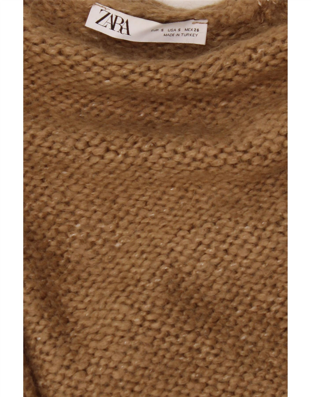 ZARA Γυναικείο μακρυά ανοιχτό πουλόβερ UK 10 Small Brown