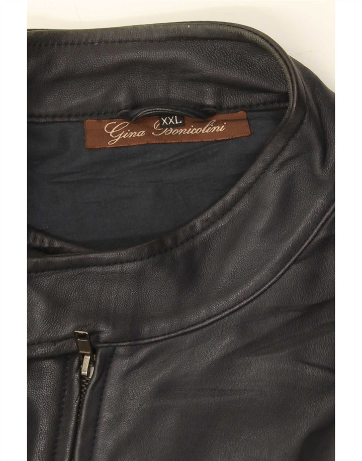 Vintage Ανδρικό Δερμάτινο Μπουφάν UK 44 2XL Μαύρο