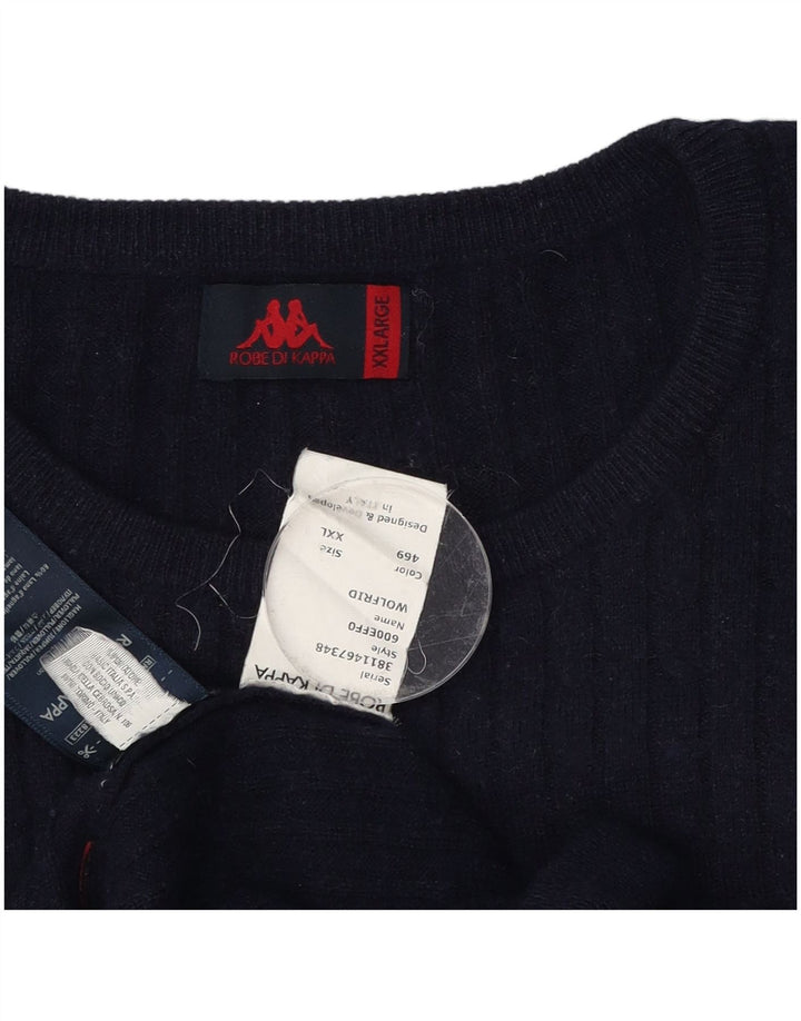 Kappa Ανδρικό πουλόβερ με λαιμόκοψη 2XL μάλλινο Navy Blue