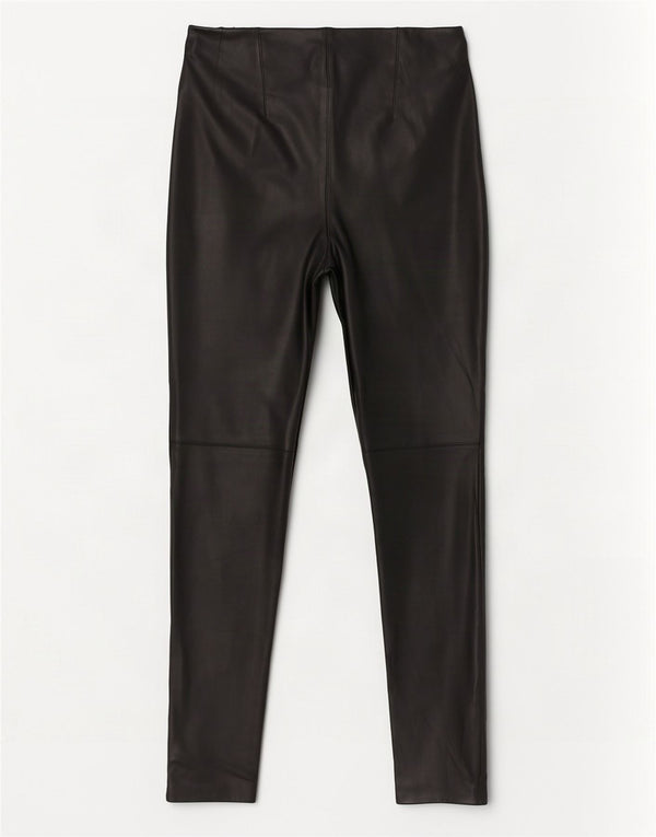 Zara Γυναικείο Slim Παντελόνι Faux Leather Large W30 L27 Μαύρο Πολυουρεθάνη