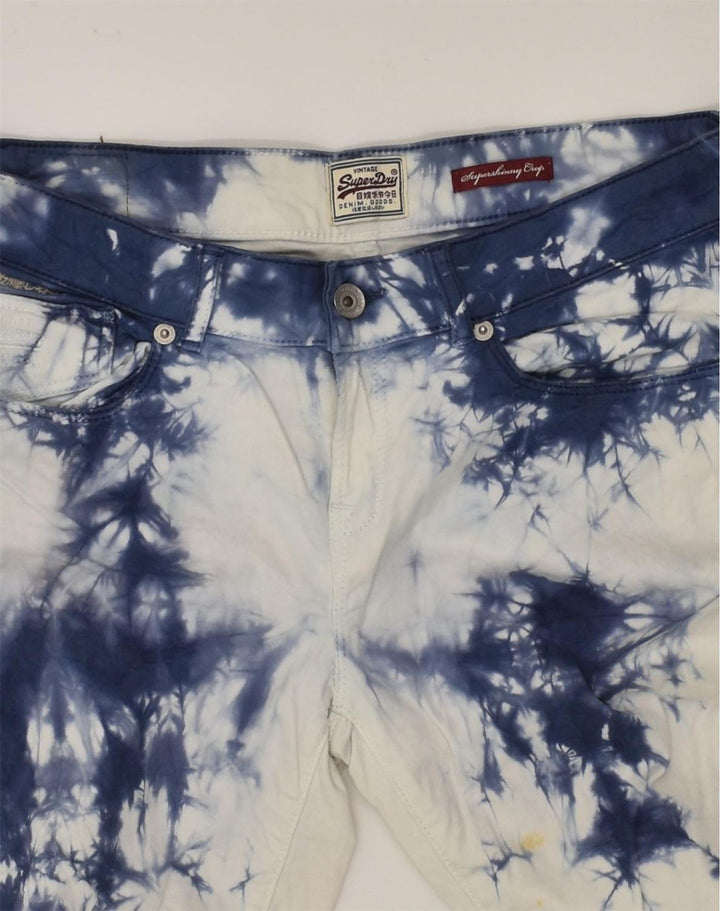 SUPERDRY Womens Slim Jeans W30 L25 White Tie Dye Cotton | Vintage Superdry | Thrift | Second-Hand Superdry | Used Clothing | Messina Hembry 