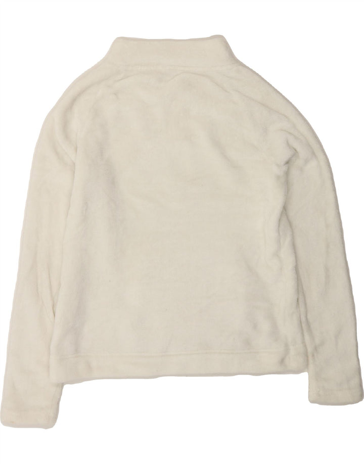 FAT FACE Womens Zip Neck Fleece Jumper UK 8 Small White Polyester Vintage Fat Face and Second-Hand Fat Face from Messina Hembry 