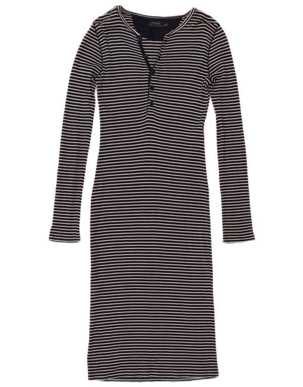 Γυναικείο μπλουζάκι πόλο Ralph Lauren UK 10 Small Navy Blue ριγέ