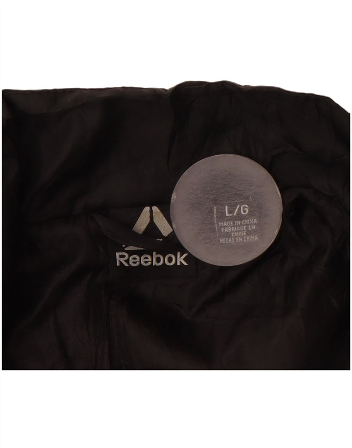 REEBOK Womens Windbreaker Jacket UK 16 Large Black Polyester