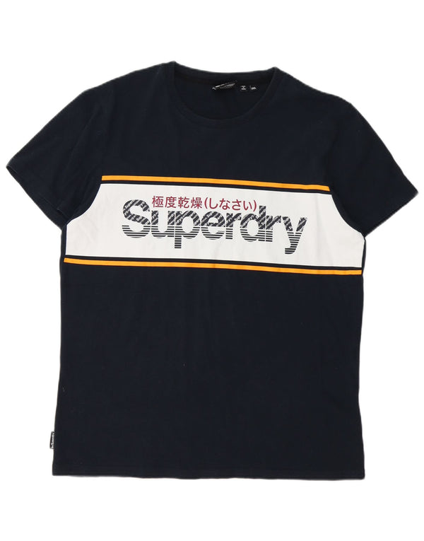 Ανδρικό γραφικό T-shirt Superdry Top 2XL Navy Blue Colorblock Βαμβακερό
