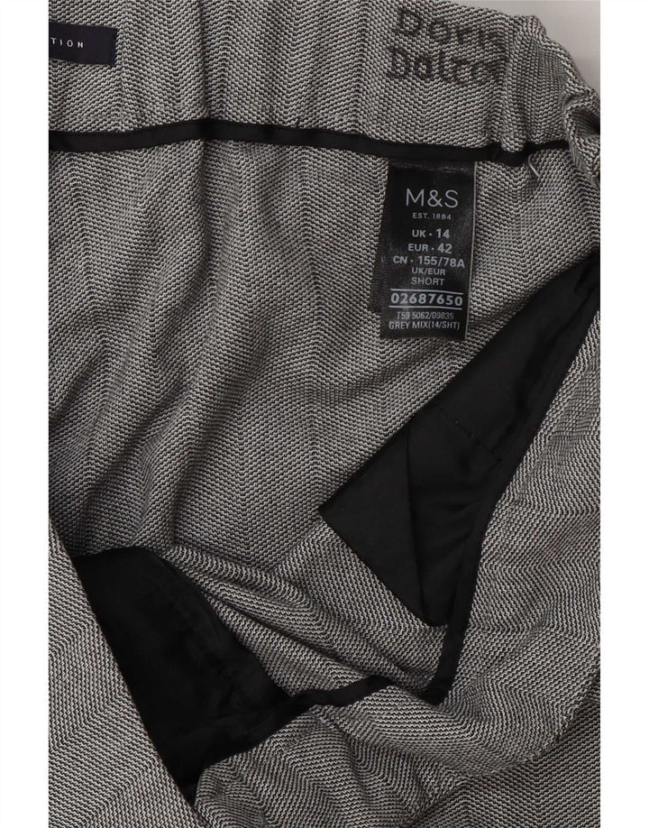 Marks & Spencer Γυναικείο Cropped Παντελόνι UK 14 Large W34 L24 Grey Polyester