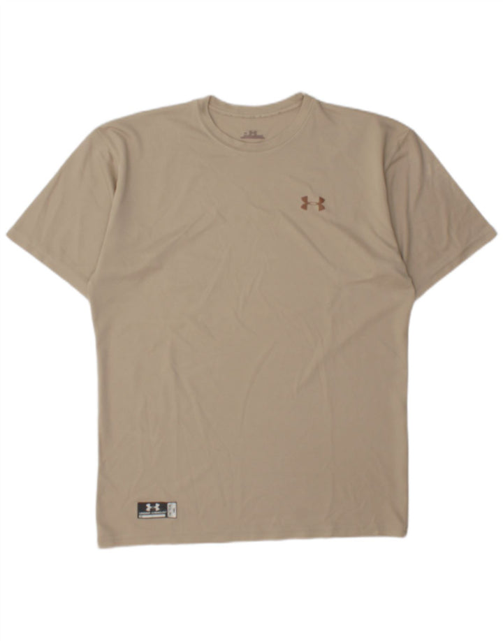 Under Armour Ανδρικό T-Shirt Top XL Beige Polyester