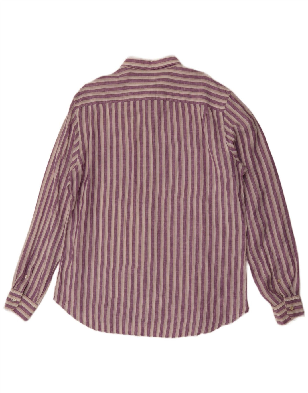 Massimo Dutti Ανδρικό πουκάμισο XL Μωβ ριγέ λινό