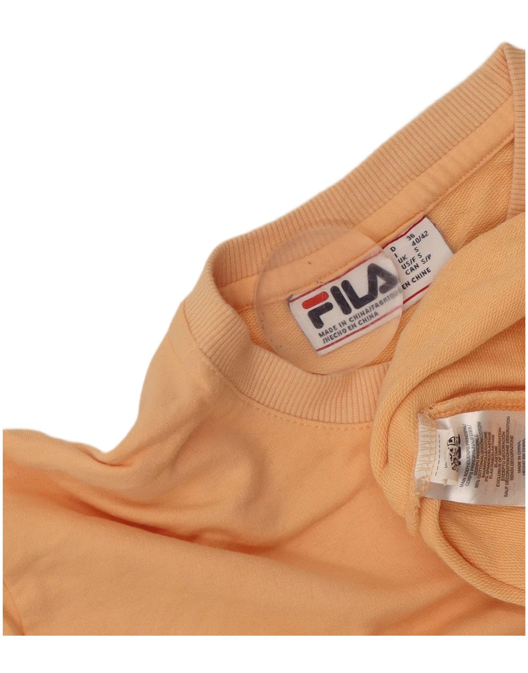 Fila Γυναικείο Φούτερ μεγάλου μεγέθους Jumper UK 10 Small πορτοκαλί βαμβακερό
