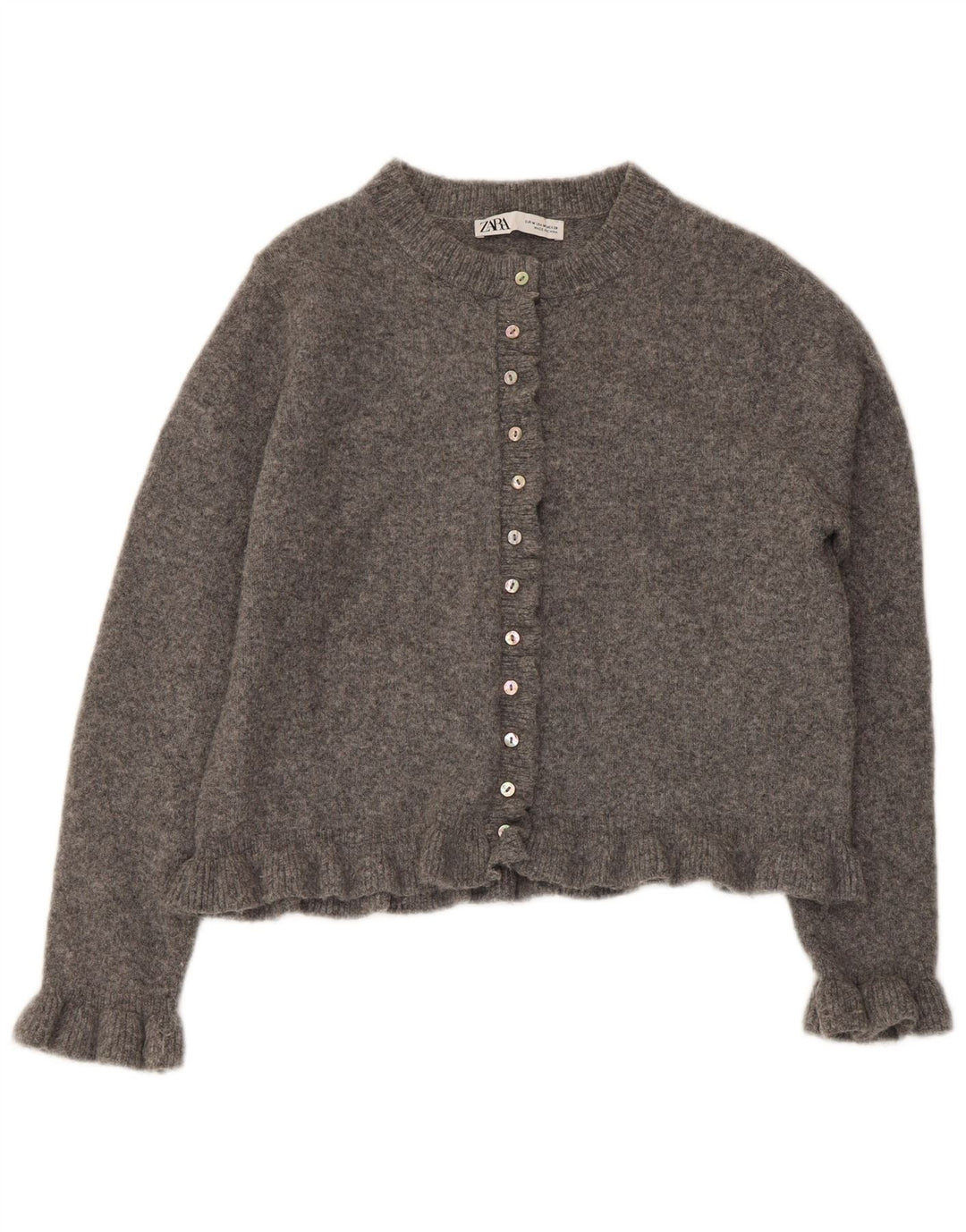 Zara Γυναικείο Bolero Jumper UK 14 Medium Grey Polyester