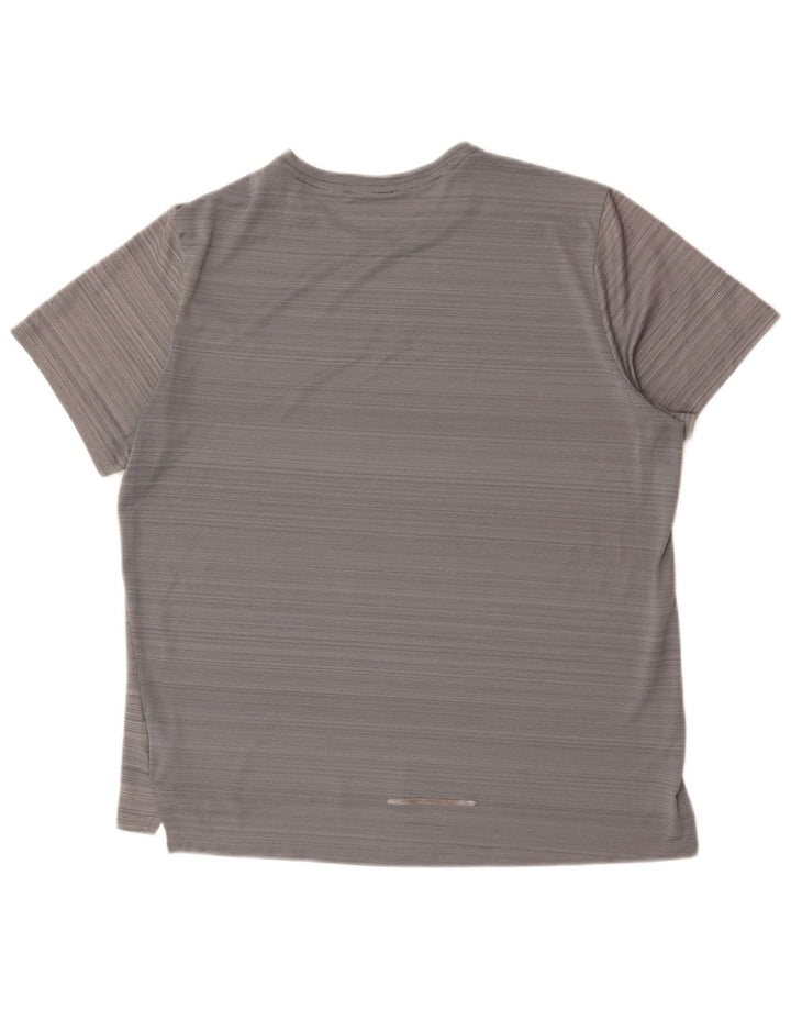 Ανδρικό μπλουζάκι Nike Dri Fit Top Large Grey Pinstripe Polyester
