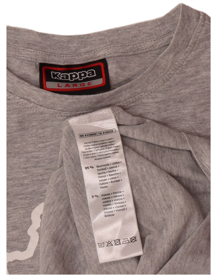 Ανδρικό γραφικό T-Shirt KAPPA Top Large Grey Flecked Cotton