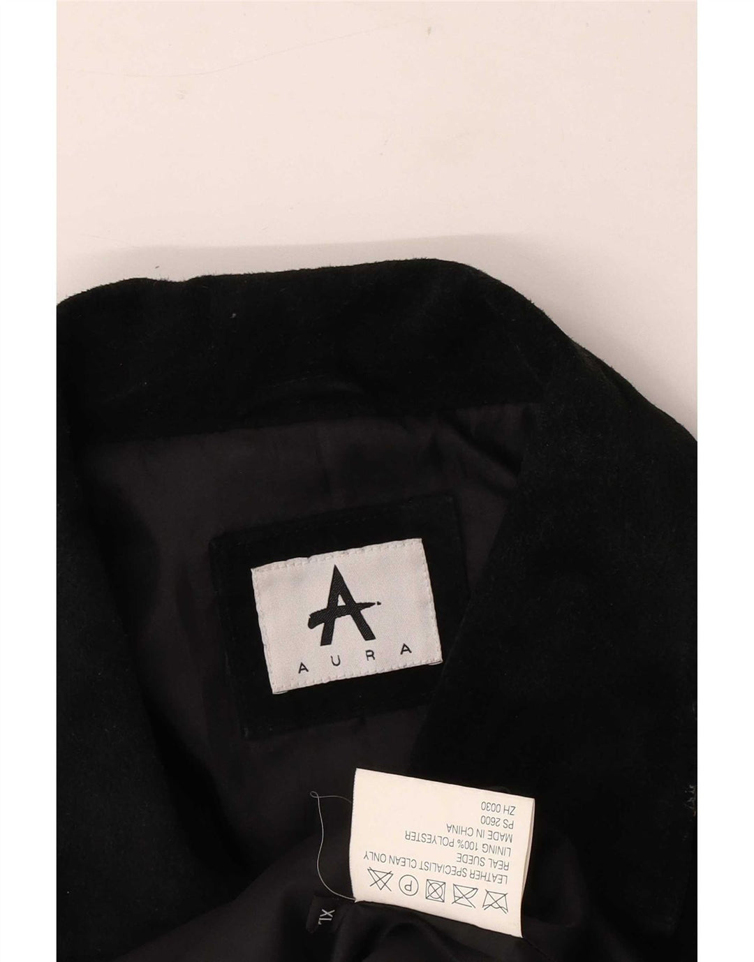 Vintage Γυναικείο Suede Jacket UK 18 XL μαύρο δέρμα