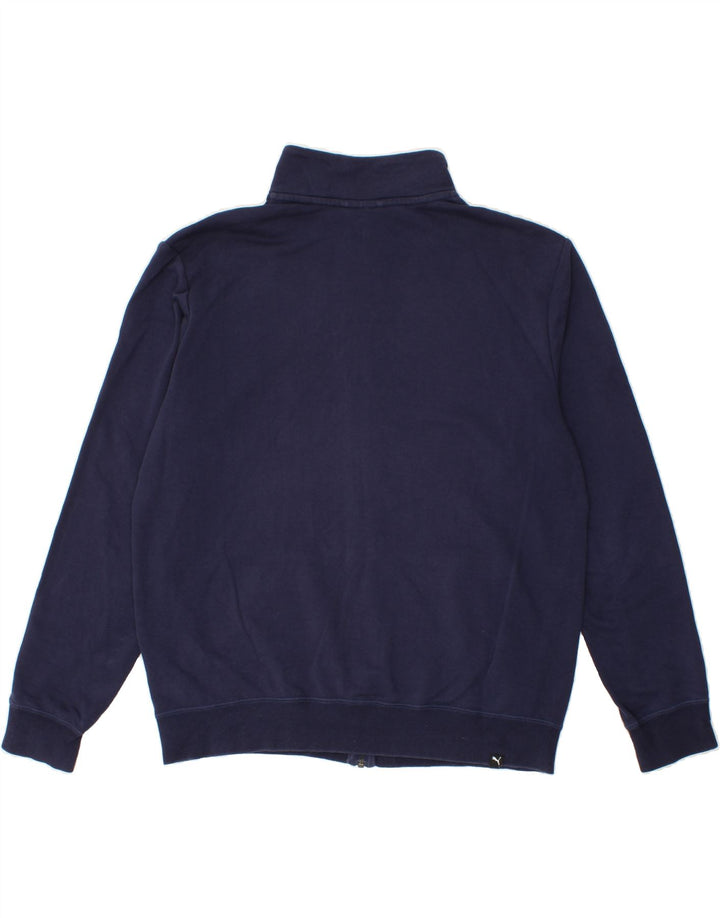 PUMA Mens Graphic Tracksuit Top Jacket Large Navy Blue Cotton Vintage Puma and Second-Hand Puma from Messina Hembry 