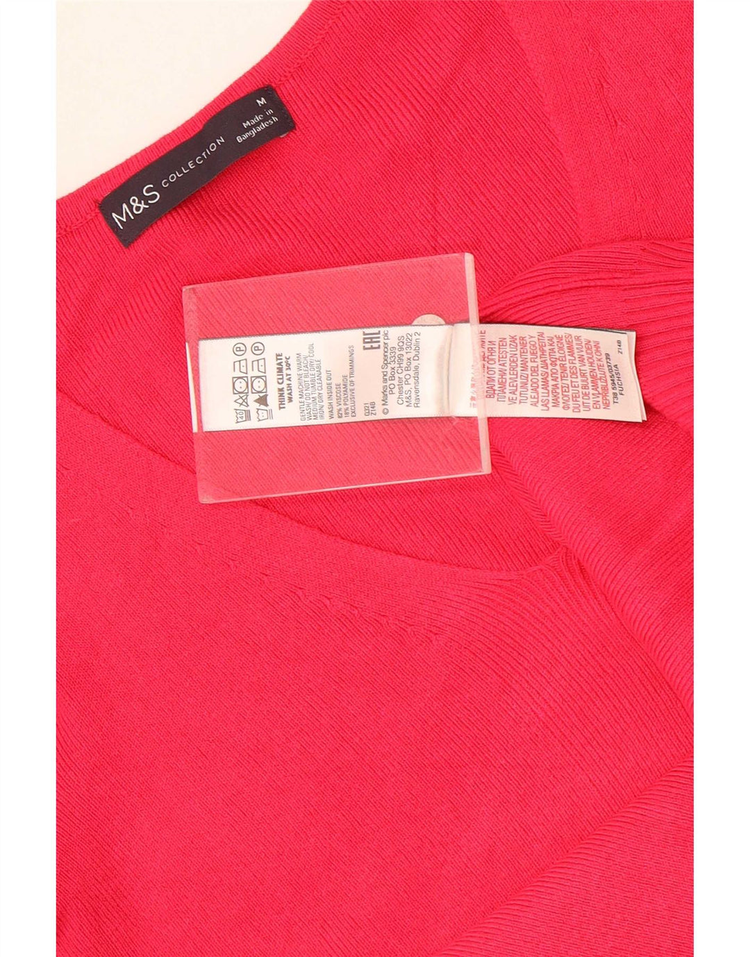 Marks & Spencer Γυναικεία Crop Μπλούζα Τοπ UK 12 Medium Pink Viscose