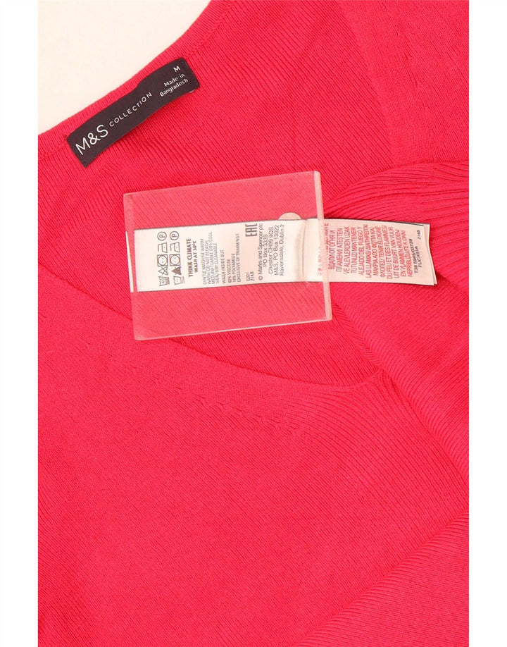 Marks & Spencer Γυναικεία Crop Μπλούζα Τοπ UK 12 Medium Pink Viscose